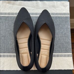 Kelly and Katie Black Ballet Flats with Rounded Toe and Low-Cut Vamp